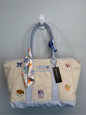 Madden Girl | Sardine Canvas Tote w/ Scarf, Hair Clip & Crossbody Strap